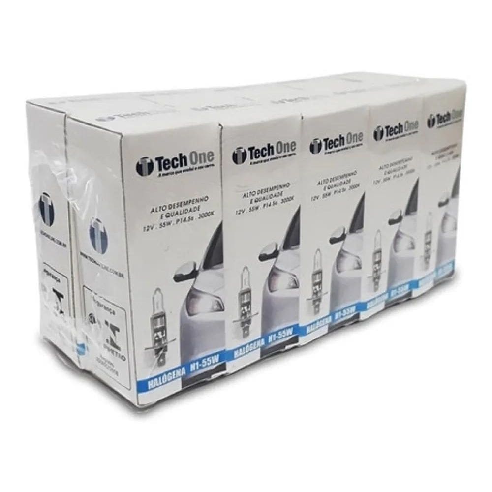 3X Kit 10 Lampada Halogena H1 3000K Techone 12V 55W Automoti