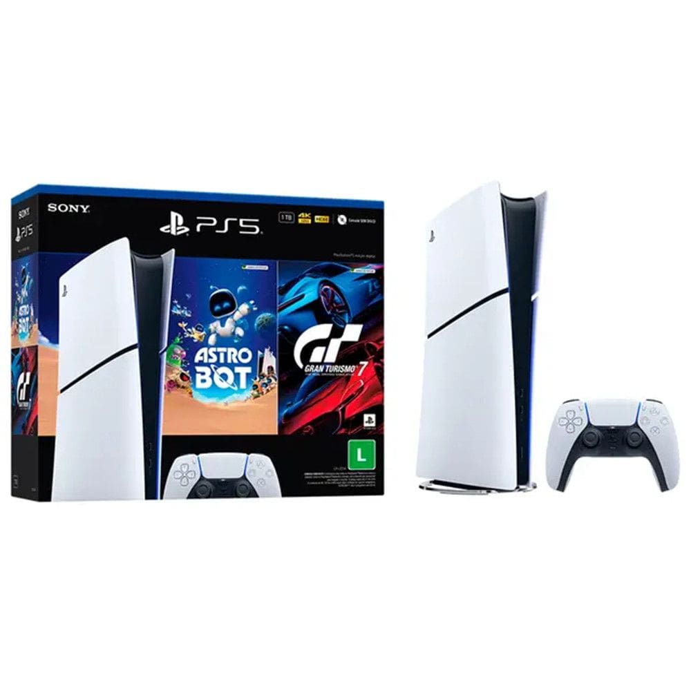 Console Playstation 5 Slim Digital + 2 Jogos 1TB Controle Sem Fio