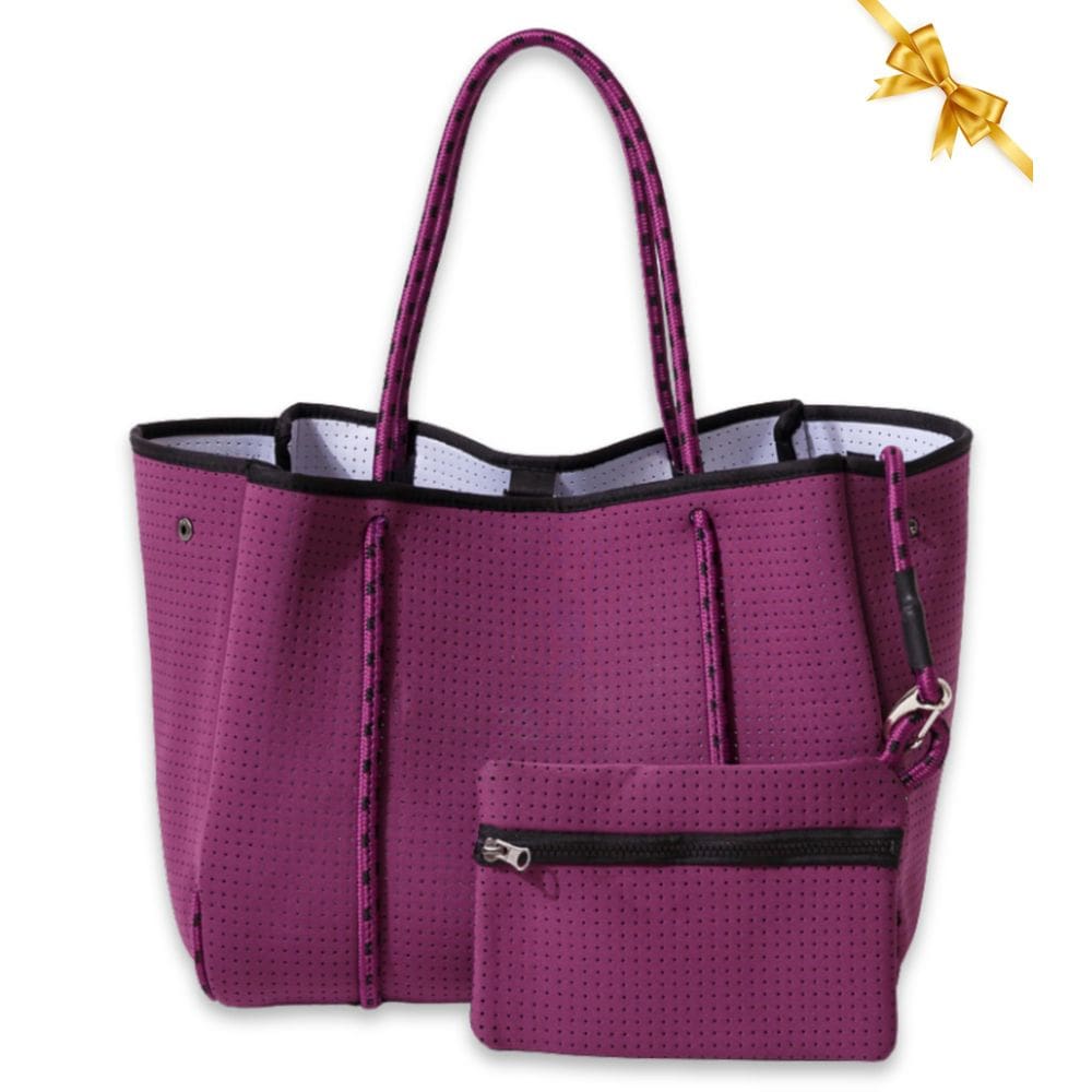 Sacola POPUPS grande de neoprene para mulheres cor de berinjela