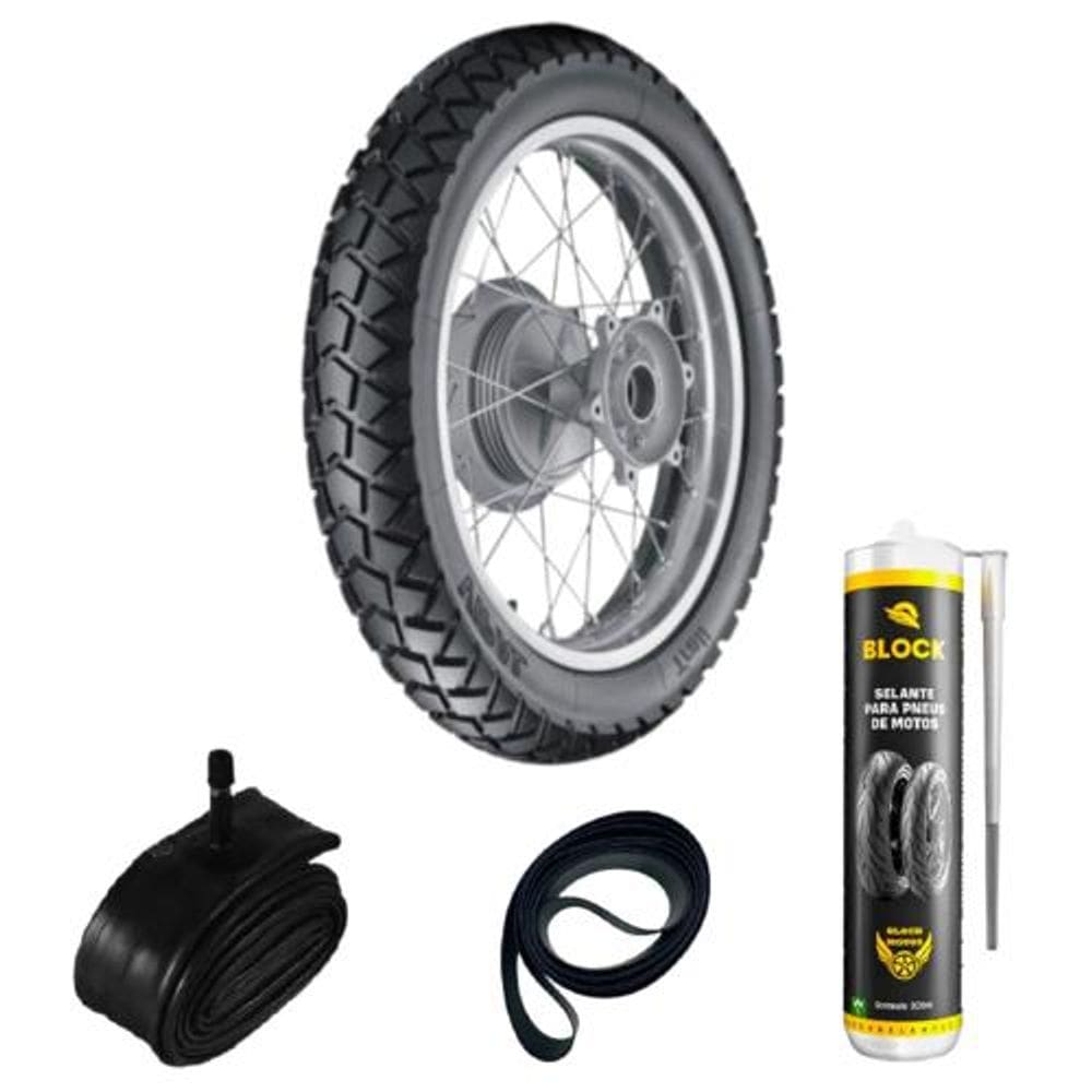 Pneu 90/90-19 52r Tr300 Vipal + Câmara + Cinta + Selante