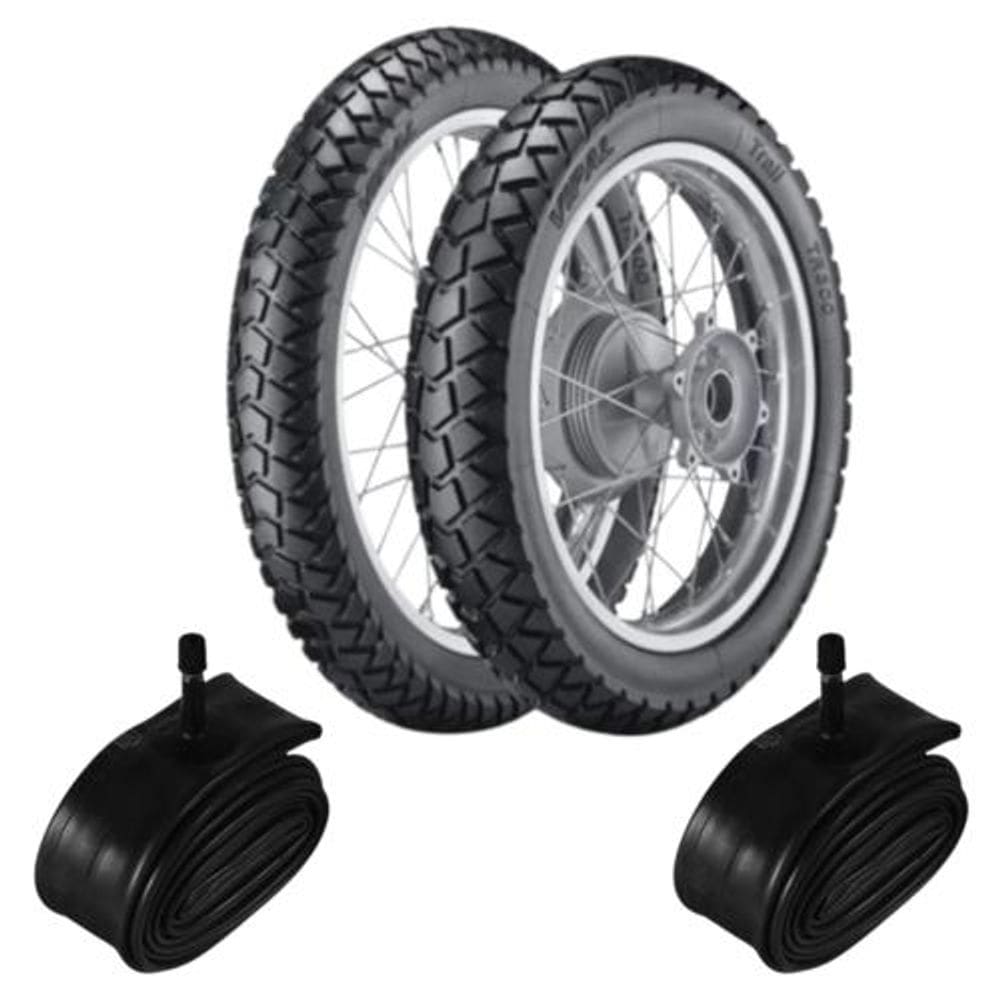 Kit Pneu BIZ 100 BIZ 110 60/100-17 + 80/100-14 Tr300 Vipal + Câmara