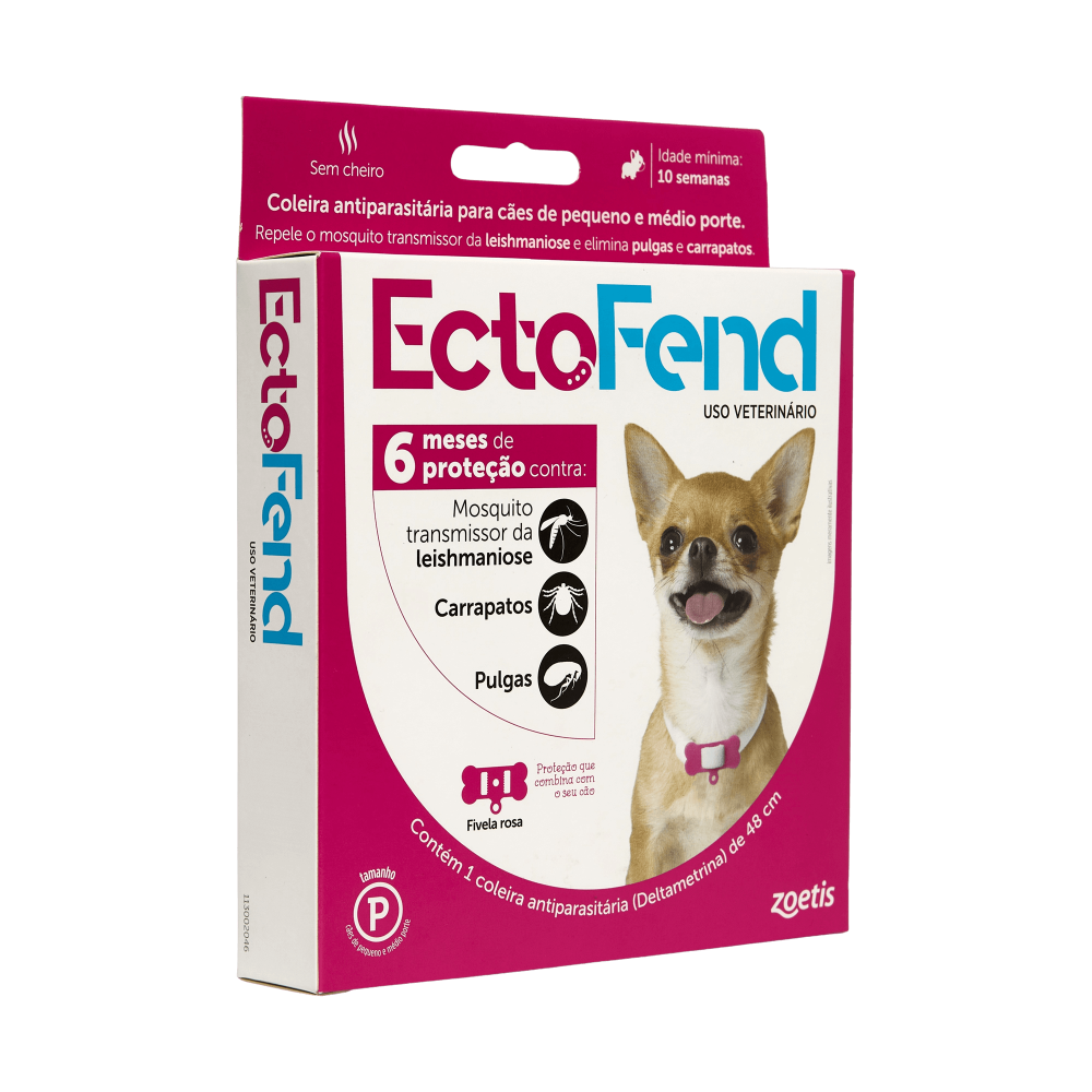 Coleira Antiparasitaria Ectofend 48Cm Rosa Zoetis