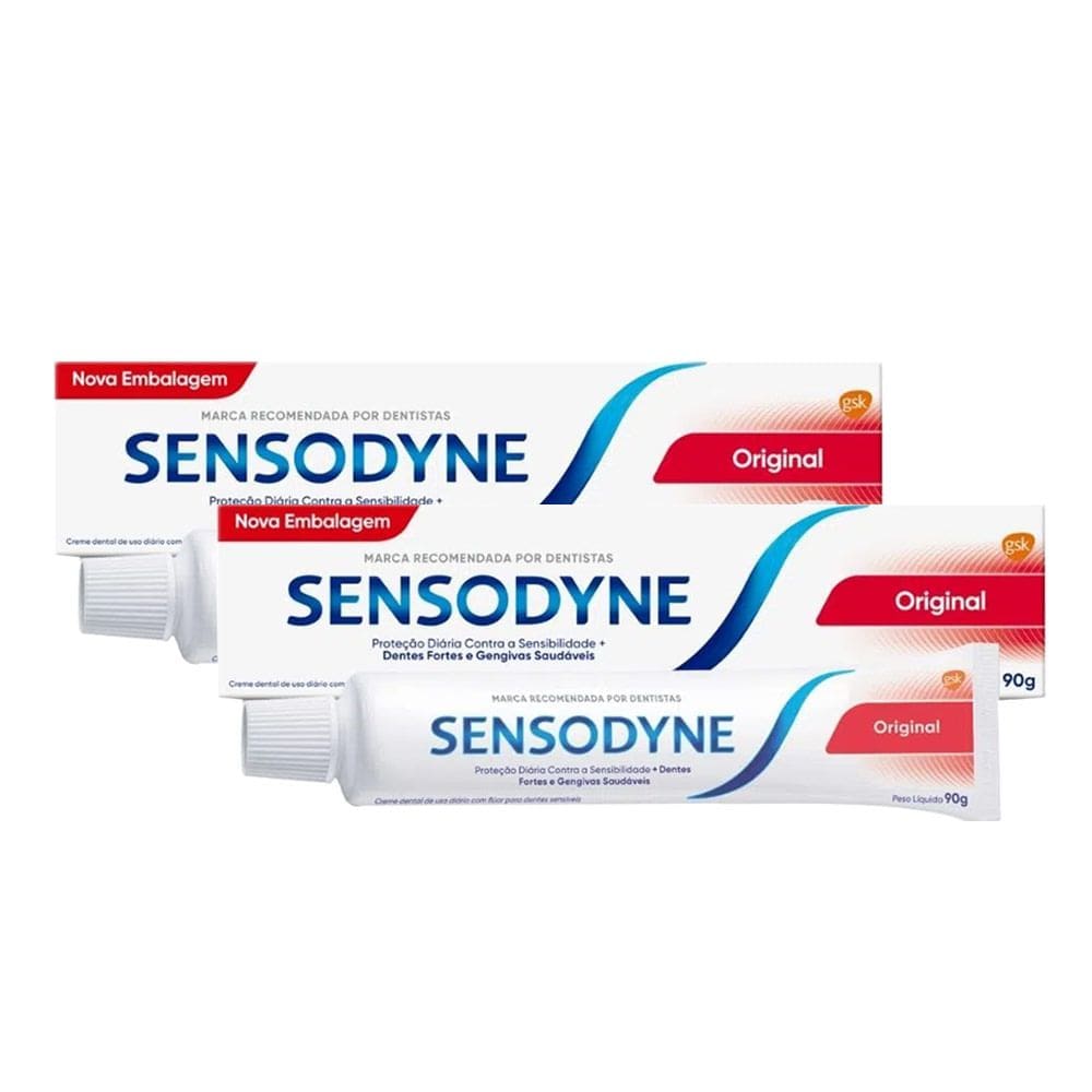 Kit 2 Creme Dental Sensodyne para Dentes Sensíveis 90g