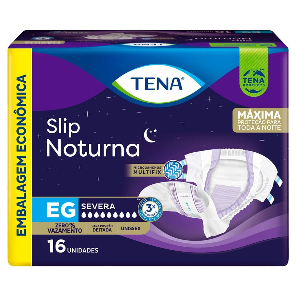 Fralda Geriátrica Tena Slip Noturna EG 16 Unidades