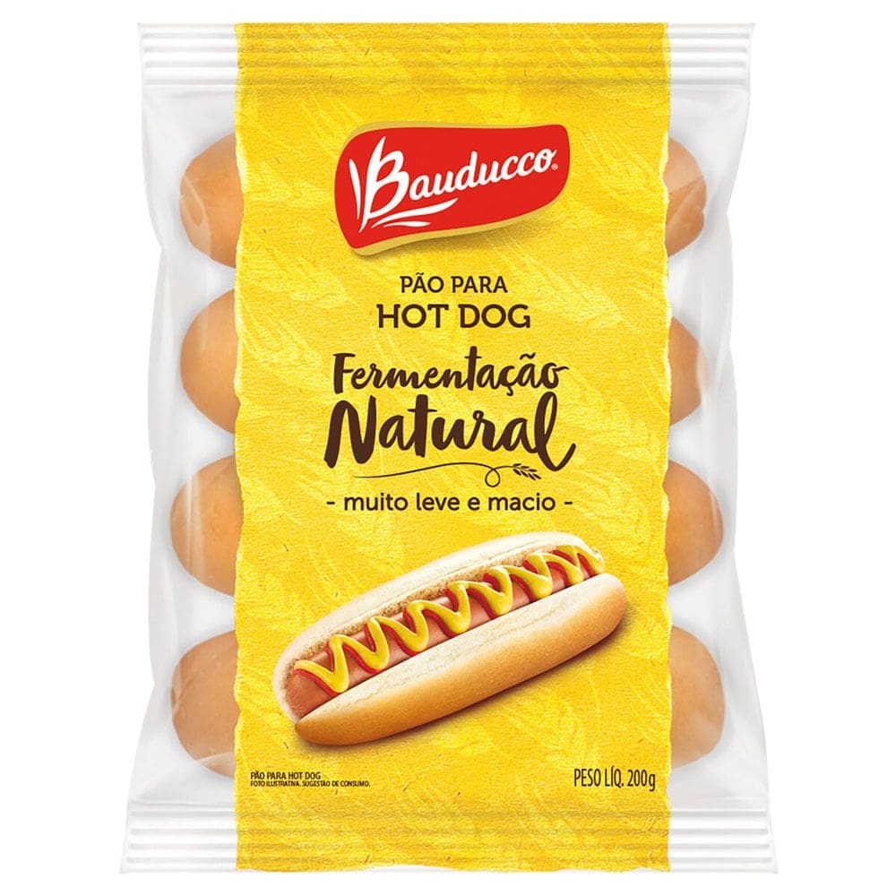 Pão para Hot Dog Bauducco Fermentação Natural 200g