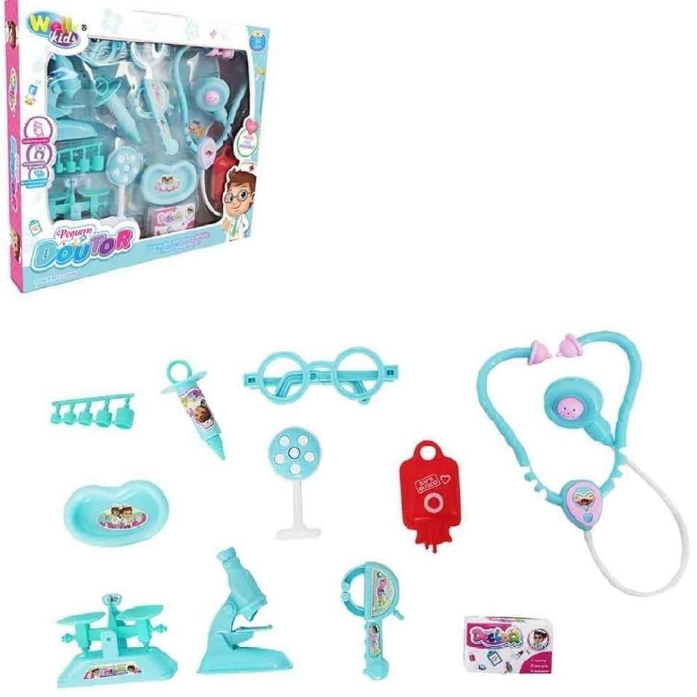 Kit Medico Doutor Enfermagem Infantil Completo 10 Peças Brinquedo Estilo Profissional