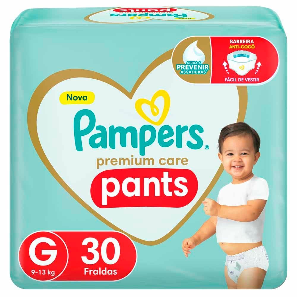 Fralda Infantil Pampers Premium Care Pants Tamanho G com 30 Unidades