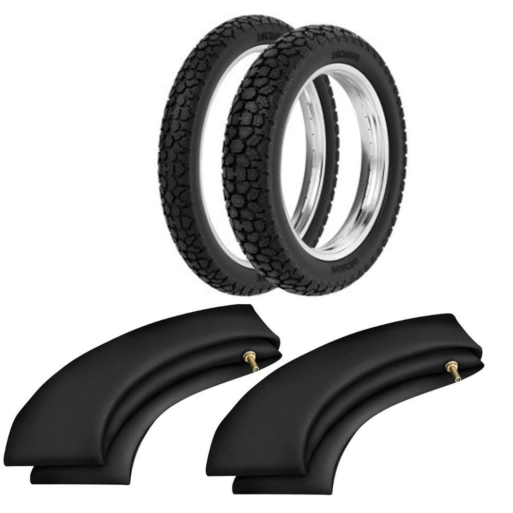 Kit Pneu Honda Xr 200r 410-18 + 300-21 Wh21 Rinaldi + Câmara