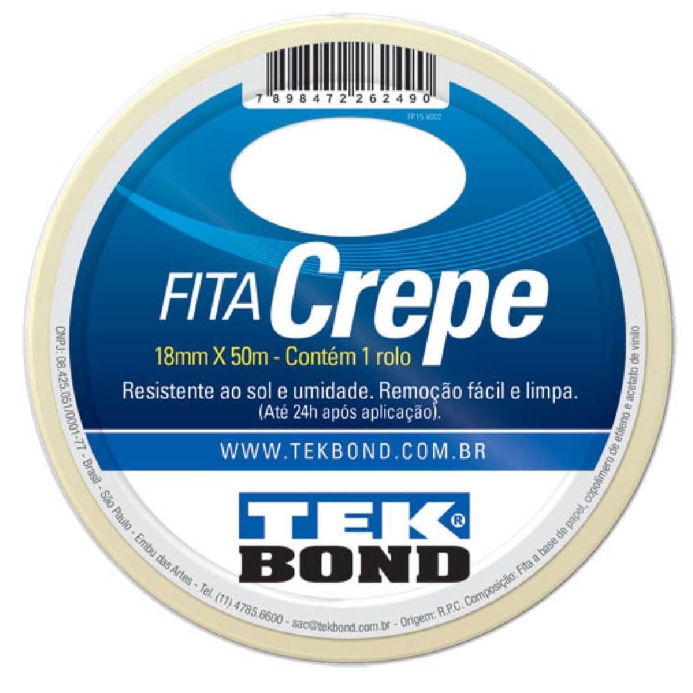 Fita Crepe 18mm x 50 Metros - 21111018500 - TEKBOND