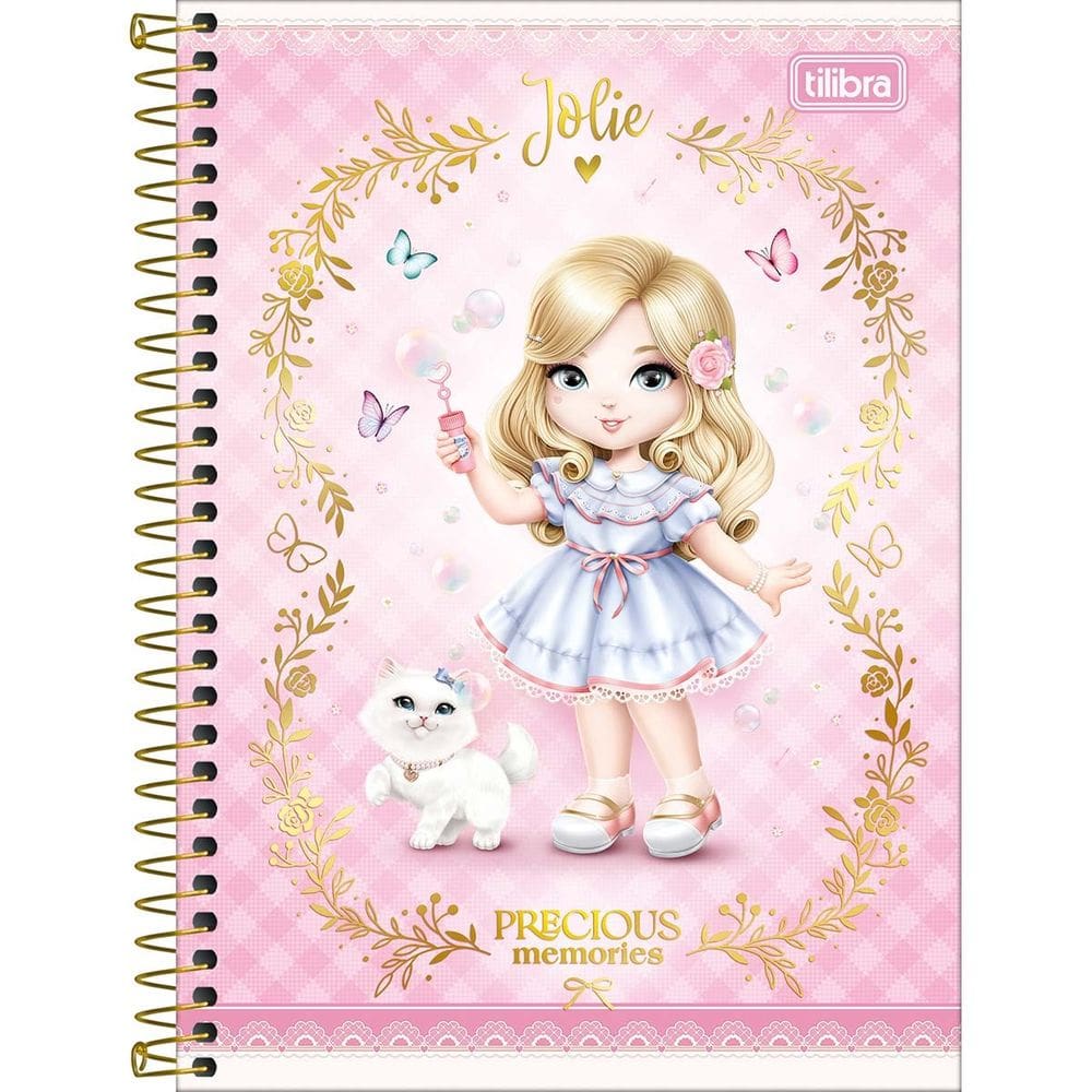 Caderno Espiral (Pequeno) 1/4 Jolie 80 Folhas Capa Dura 14x20cm Tilibra