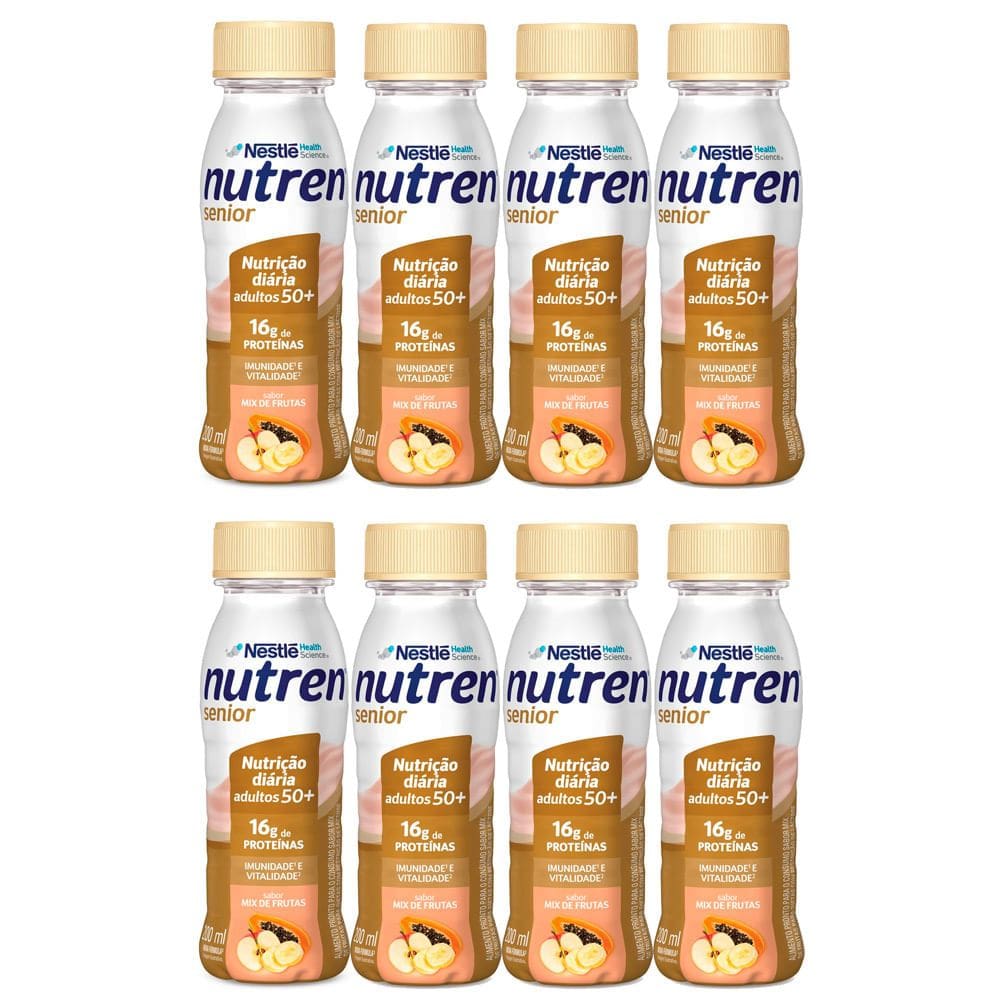 Kit 8 Nutren Senior Complemento Alimentar Mix de Frutas 200ml