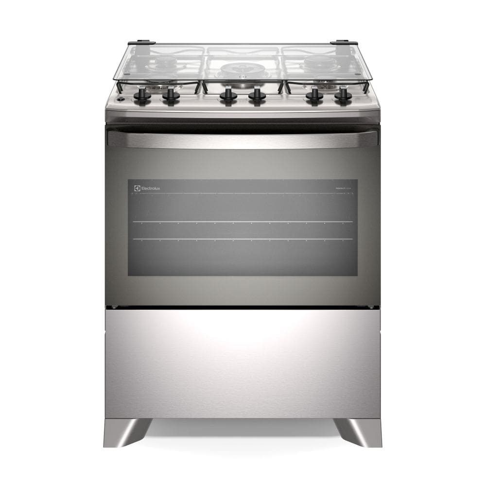 Fogão 5 bocas Electrolux Cinza Efficient Mesa Inox, PerfectCook e VaporBake® (FE5IG)