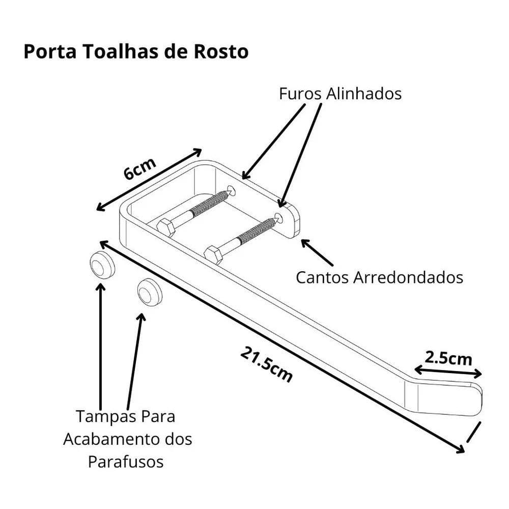 Porta Toalha De Rosto Quadrado Cromado