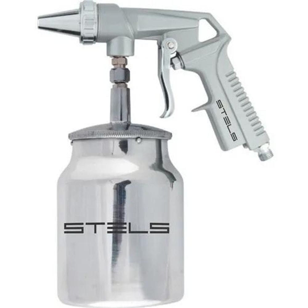 Pistola Jateamento De Areia Com Tanque Baixo 1000 Ml Stels