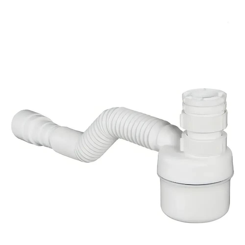 Sifão Com Copo Universal Ajustável Flexível Branco Tigre