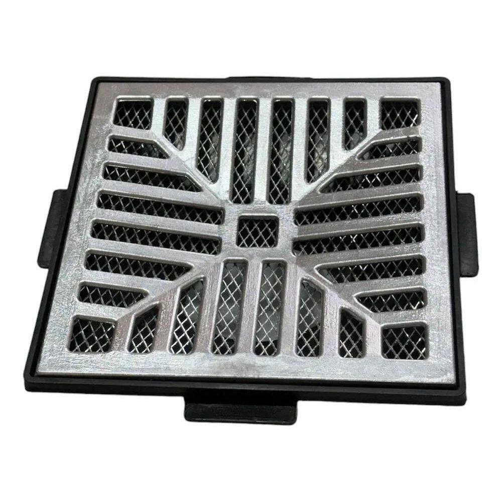 Ralo 20X20 Concava Alumínio Coletor Saída Baixa 100Mm E Tela