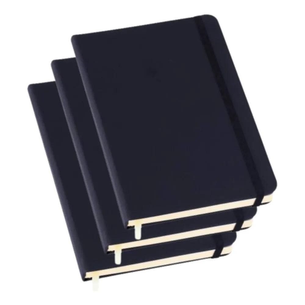 3X Kit 3 Caderneta Anotações Moleskine Capa Dura A5 14X21 80