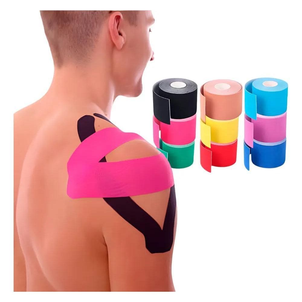 Kit 4 Fitas Kinesio Tape Fita Bandagem Elástica Taping Fisio