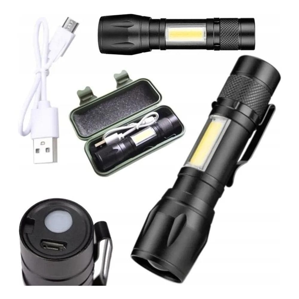 Mini Lanterna Led T6 Luminária Recarregável Usb Zoom