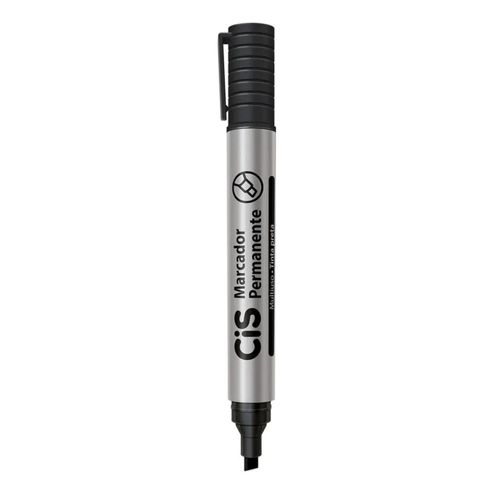 Caneta Marcador Permanente Cis Pincel Atômico Canetão Preto