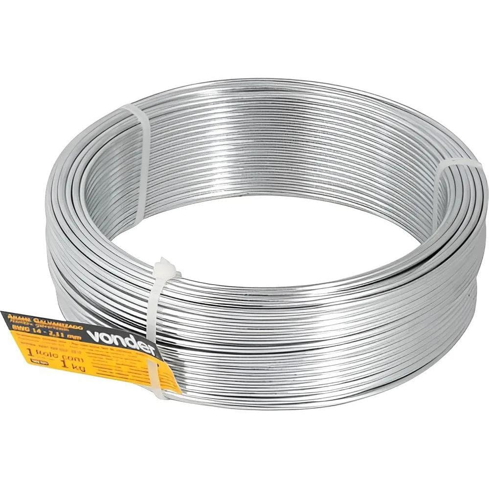 Arame Galvanizado Médio Nº14 Bwg 14 Fio 2,11Mm Liso 1Kg