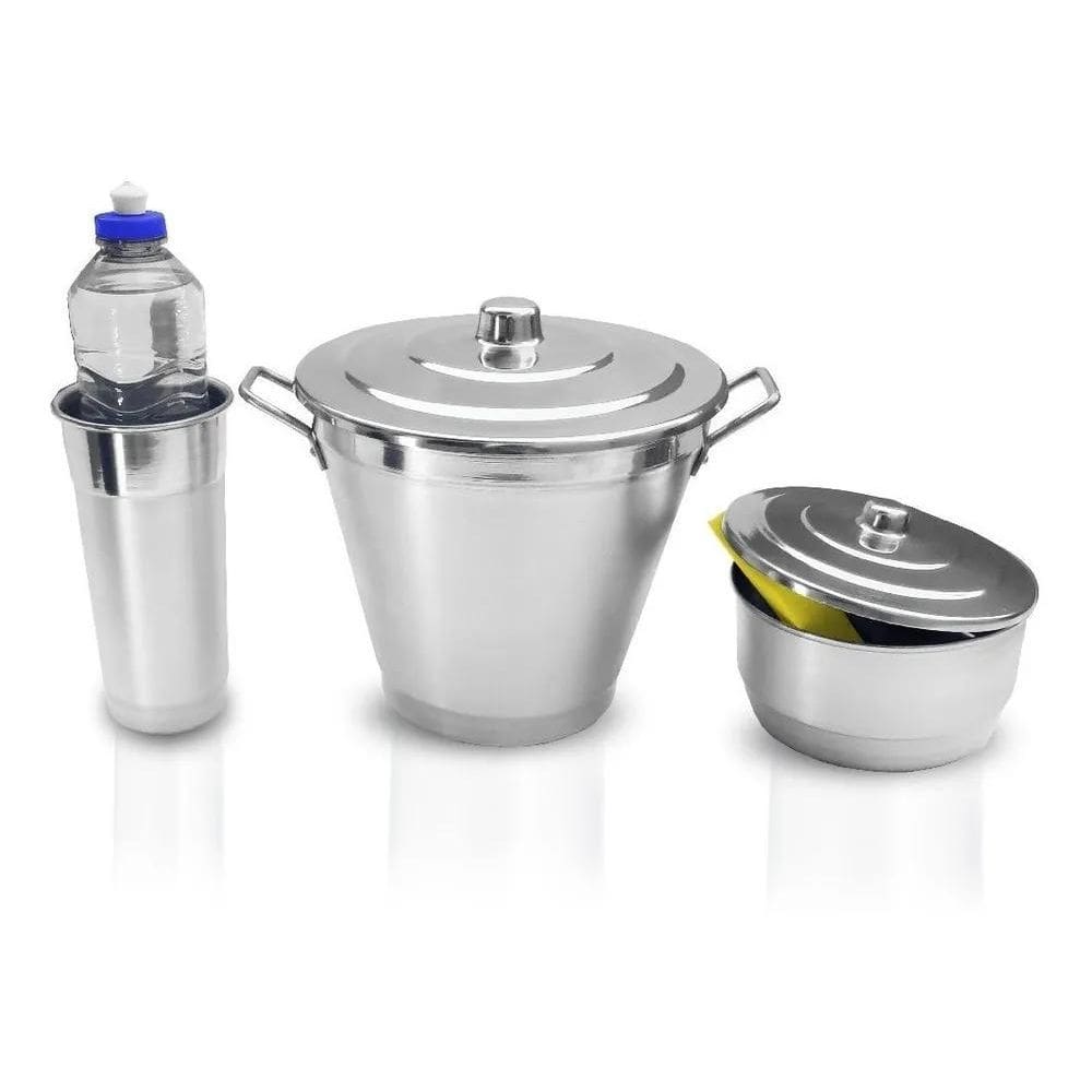Kit De Pia Organizador Em Aluminio - Polido E Lixado