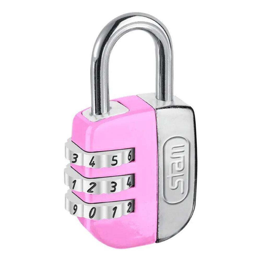 Cadeado Stam Life Colors Com Segredo Numérico 25Mm Rosa