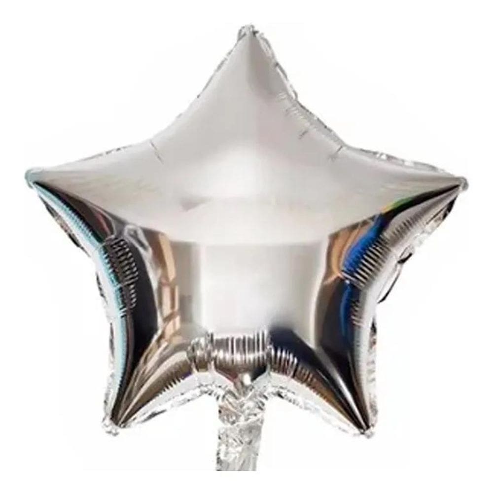 Balão Metalizado Estrela 45 Cm - - 10 Unidades