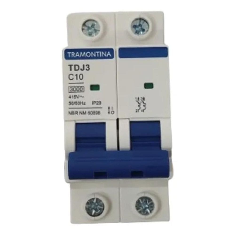 Disjuntor Bipolar Tramontina 10A 16A 20A 25A 32A 40A 50A 63A