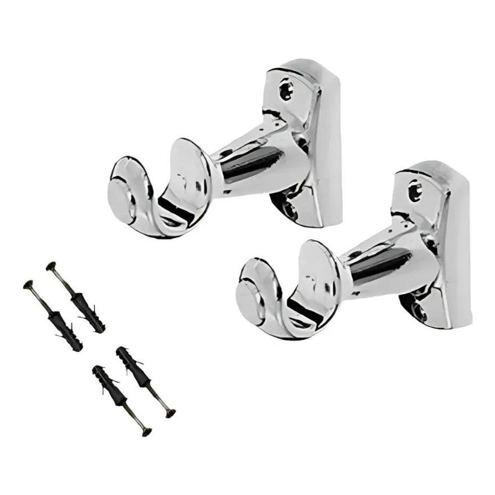 Kit Suporte Para Varão 19Mm Cromado Pvc  Par  Reibraz