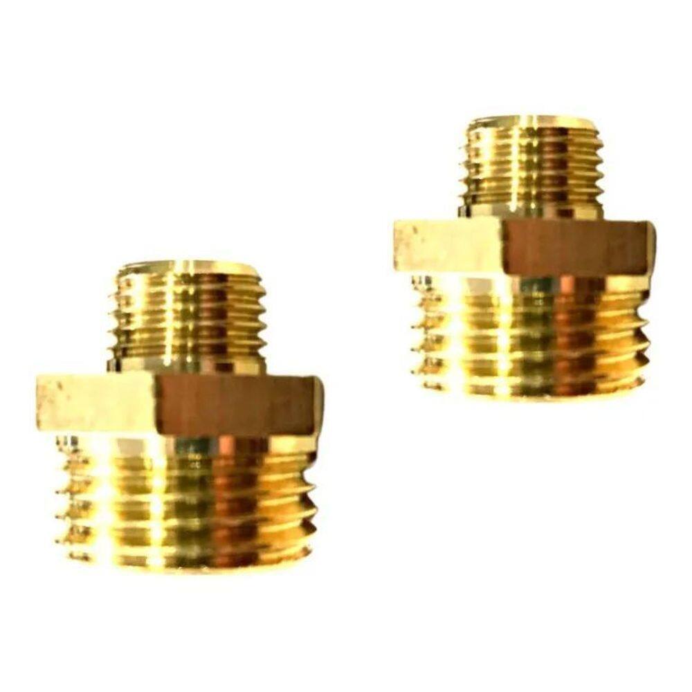 2 Peças Niple Redução Conexão Latão 1/2 - 3/8 Rosca Bsp -Kit