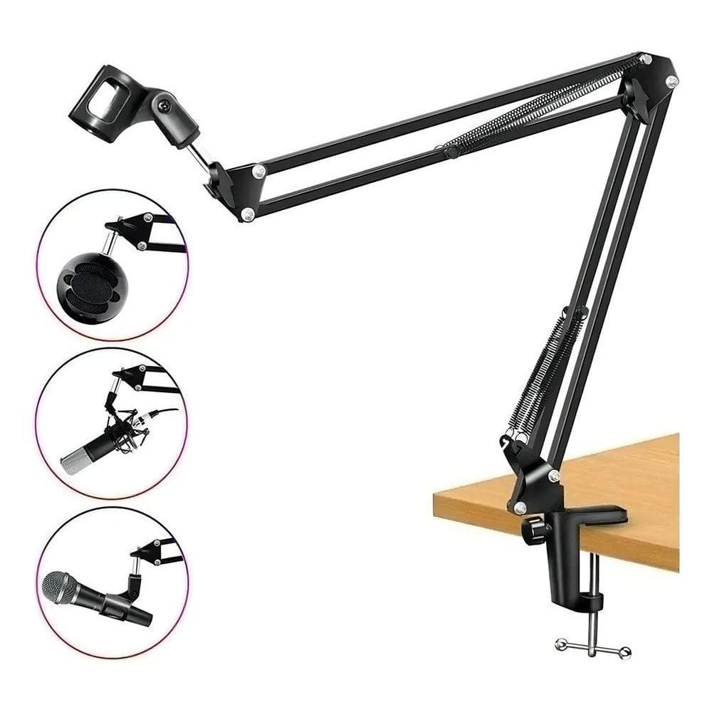 Carbon Braço Articulado Aço Suporte De Mesa Para Microfone P
