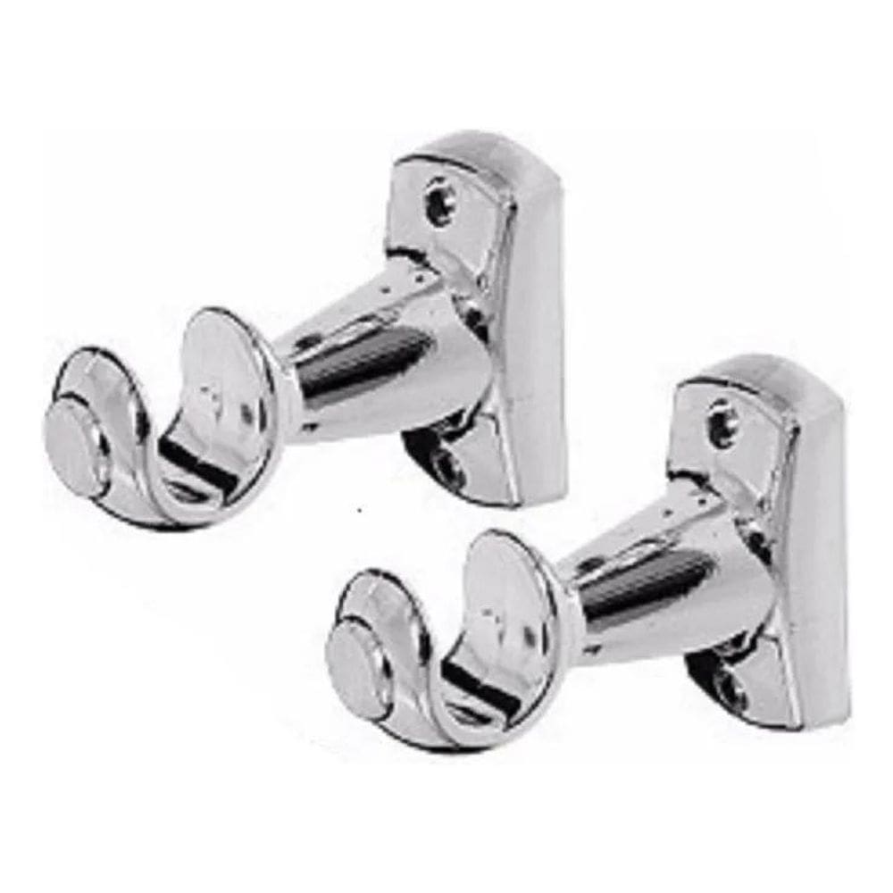 Kit Suporte Cortina Para Varão 28Mm Cromado Pvc  Par