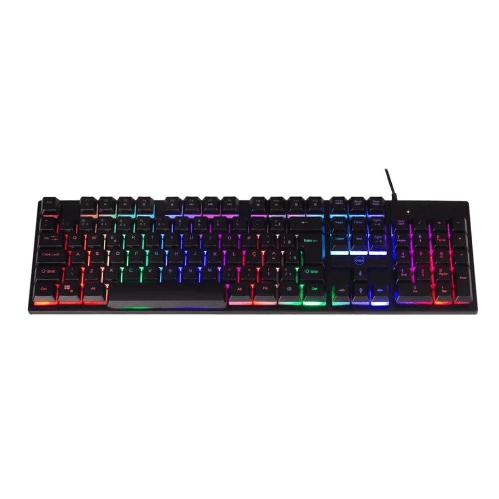Teclado Gamer Multimídia Gte1000 Usb 1.5M Abnt2 Rainbow Dazz