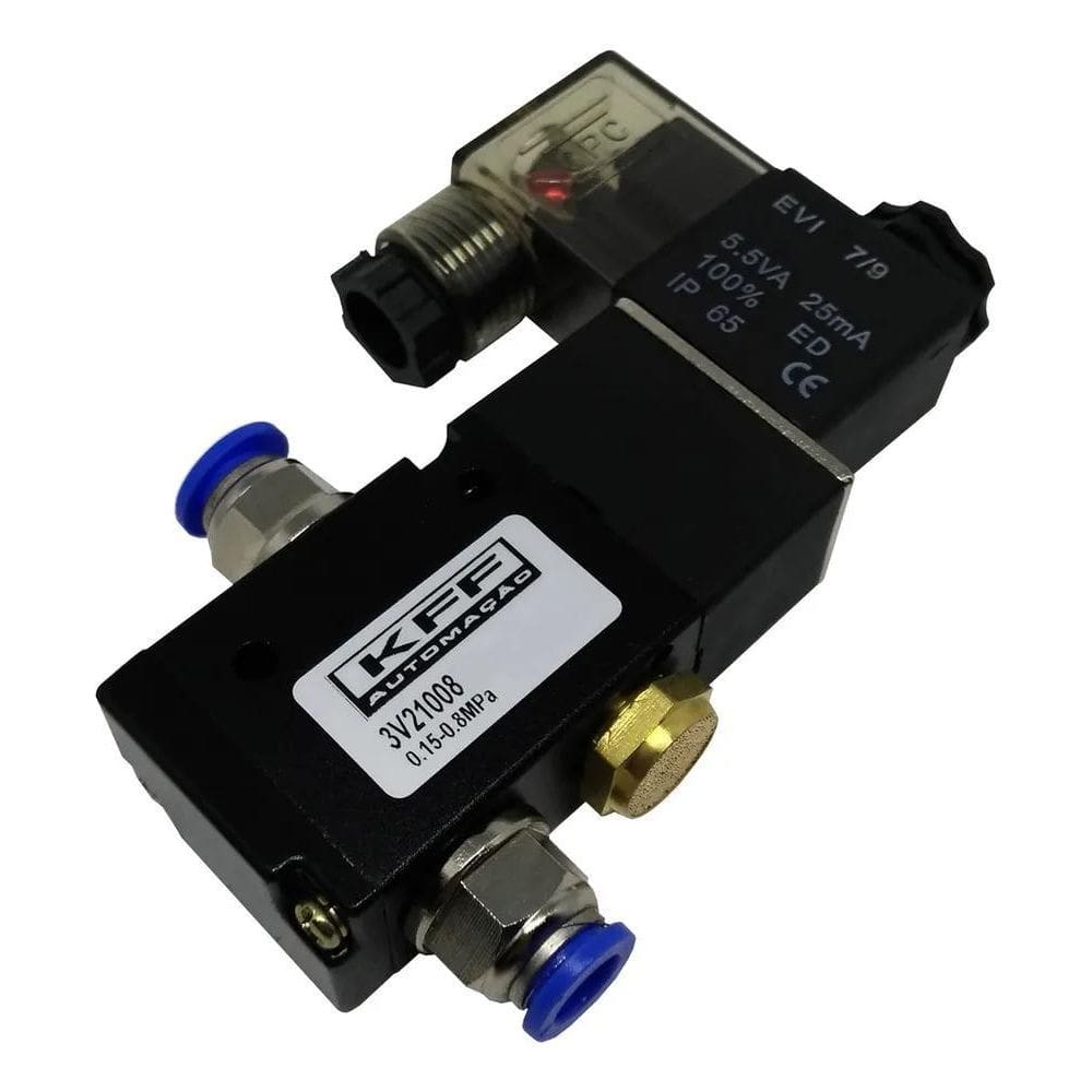 3X Válvula Solenoide/Mola 3/2 Vias 1/4 Normal Fechada 8Mm 24