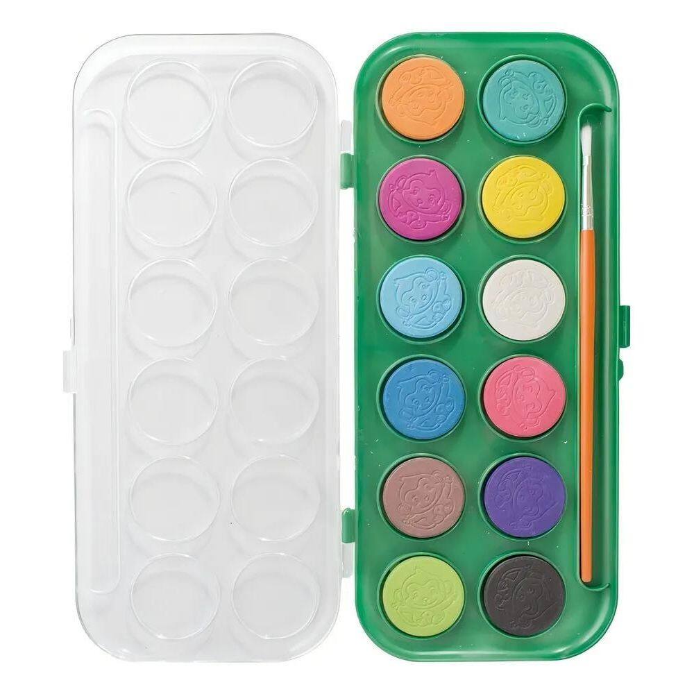 3X Aquarela Em Pastilhas Leo & Leo 12 Cores Com Pincel