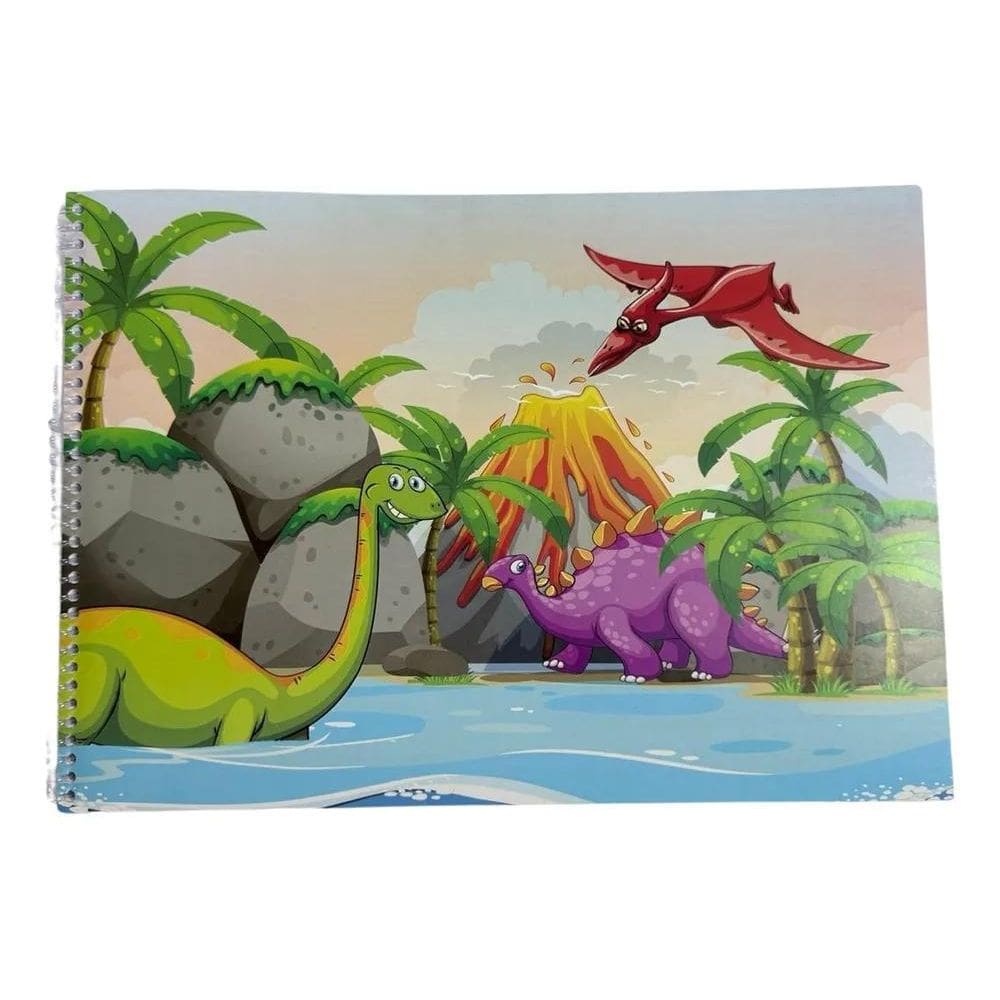 3X Caderno De Desenho Infantil - Dinossauro