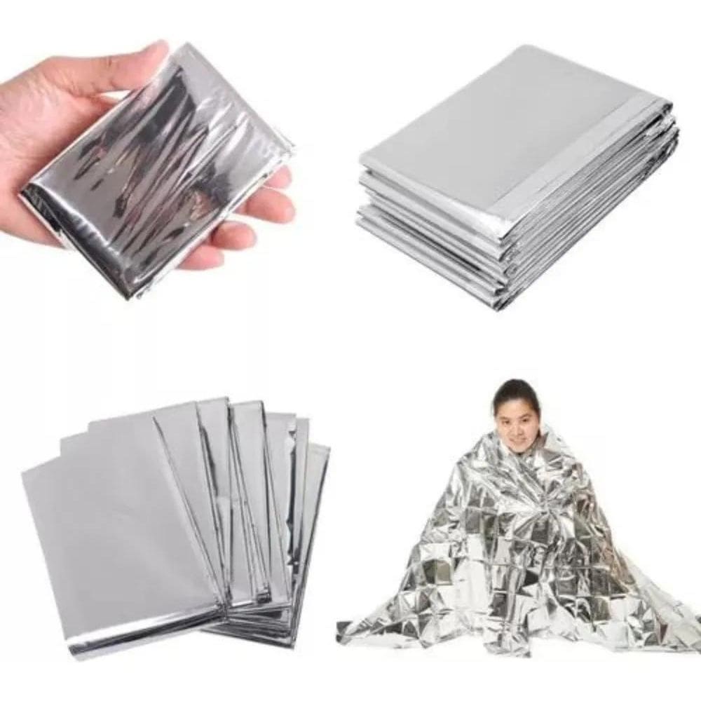 3X Manta Térmica Corporal Aluminizada Isolante Temp.