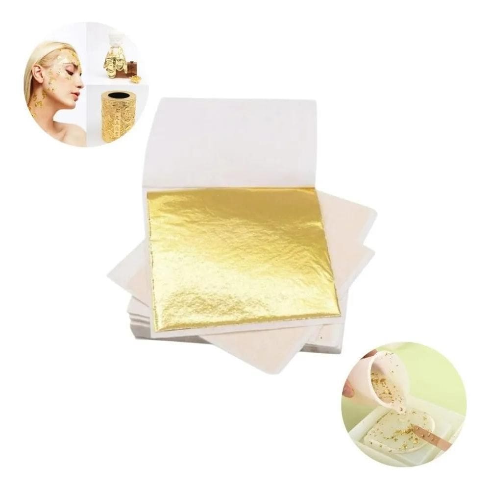 3X 100 Folhas Ouro Para Restauração Douramento Ou Artesanato