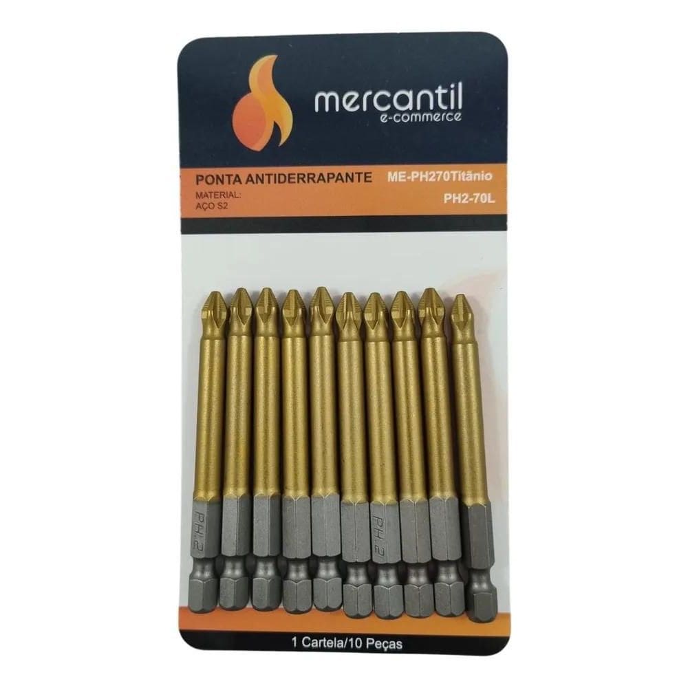 3X Ponteira Magnética Titânio Ph2 70Mm - 10 Unidades