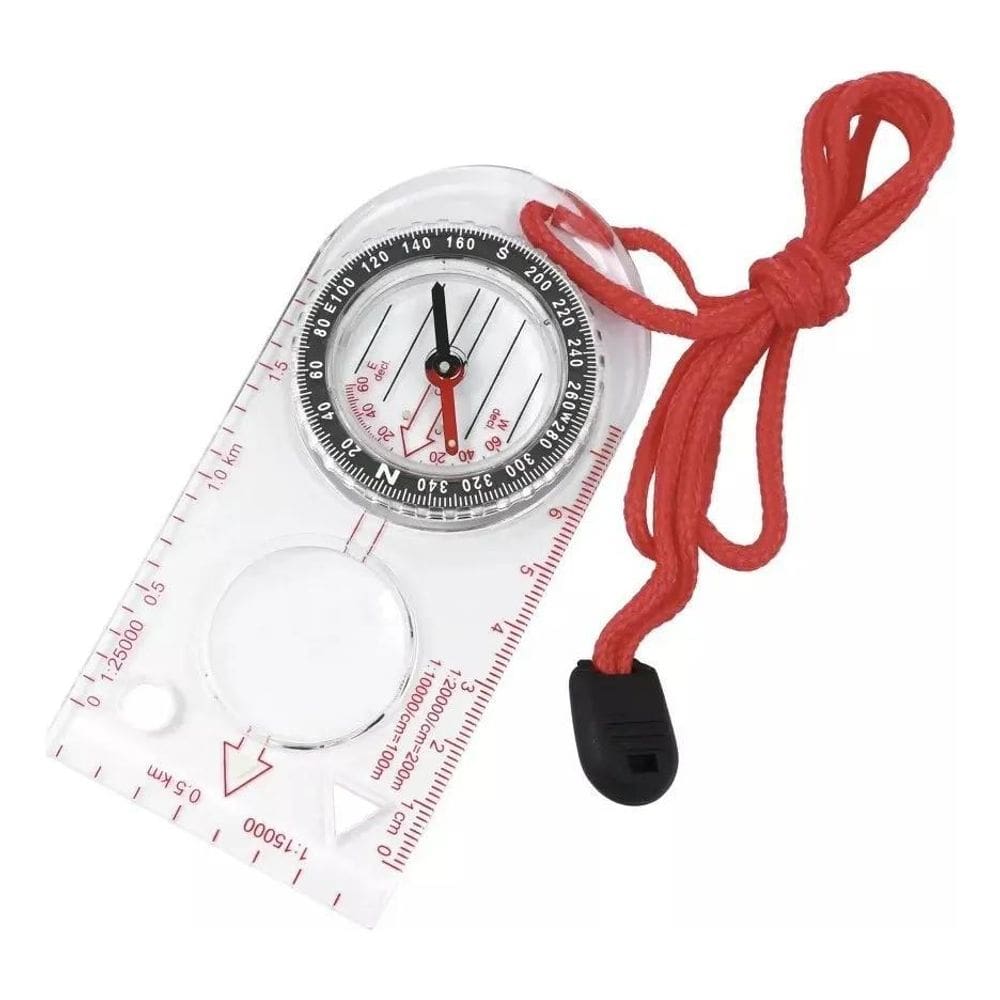 3X Bússola Mapa Portátil Com Régua 10Cm Lente De Aumento