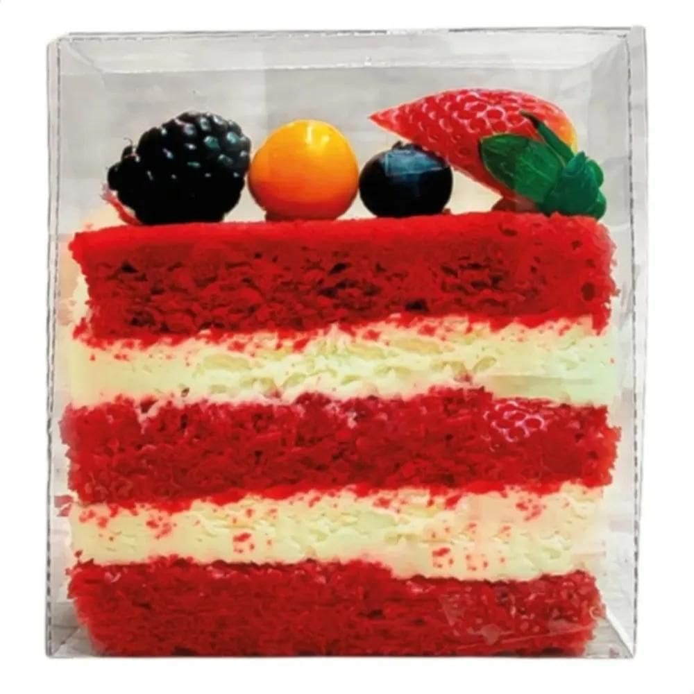 3X Embalagem Slice Cake Fatia Bolo Festa Transparente 50 Uni