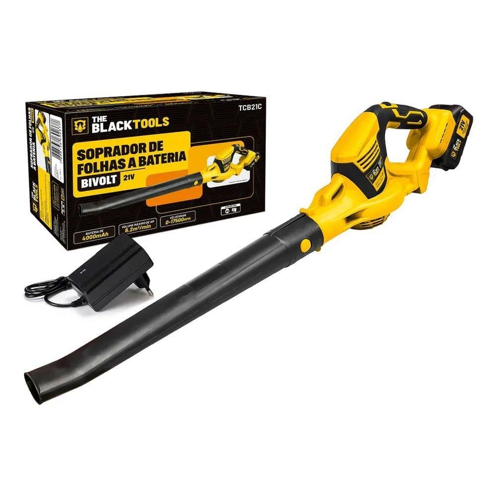 3X Soprador De Folhas A Bateria Elétrico Cor Amarelo Tcb21C