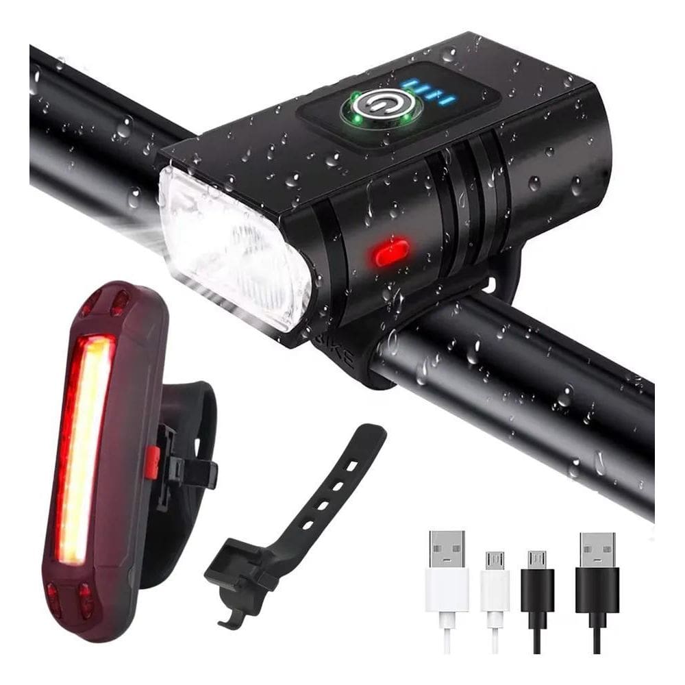 3X Farol Forte Bike Recarregável Profissional Sinalizador