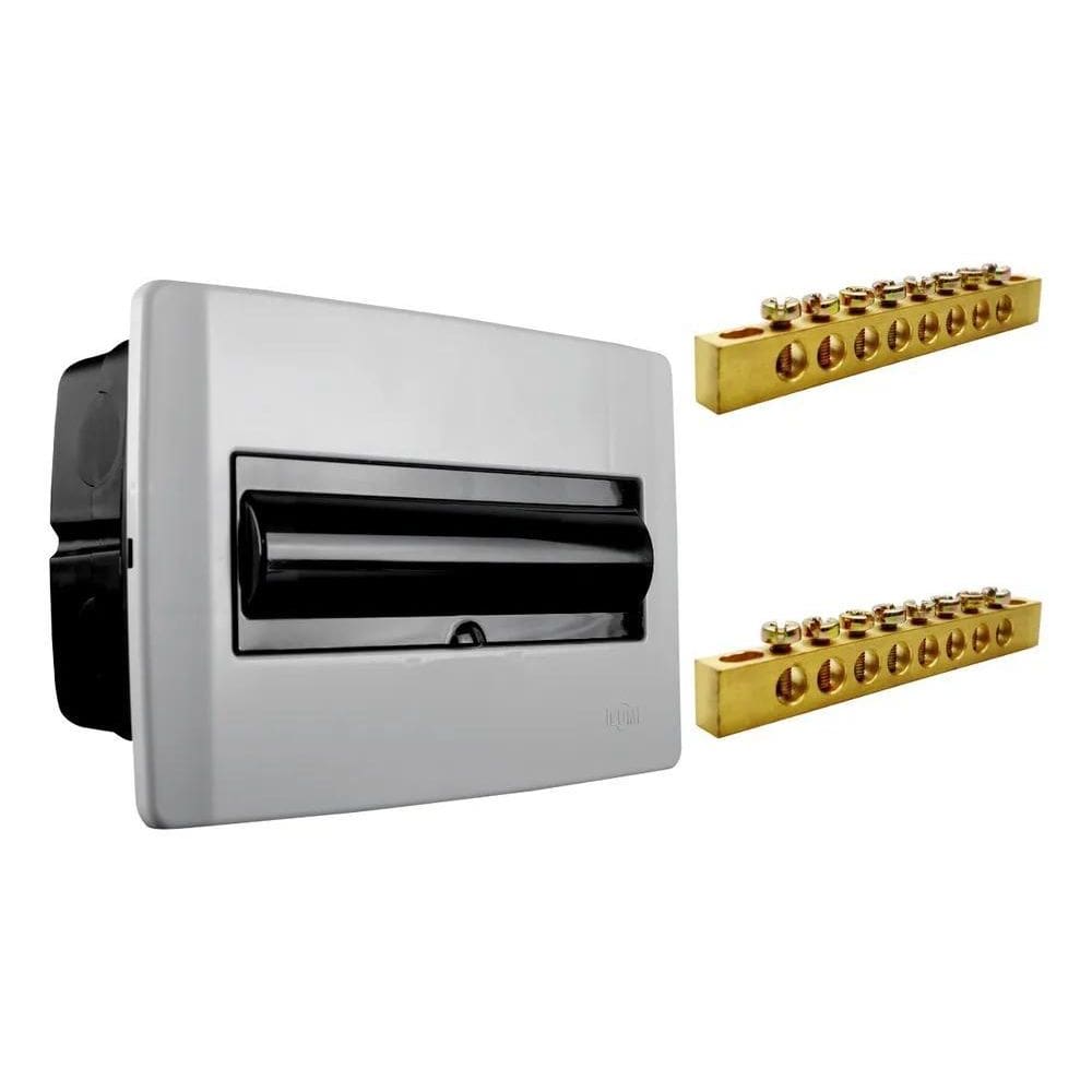 3X Caixa Distribuição Embutir Para 12 Disjuntores C Barrame