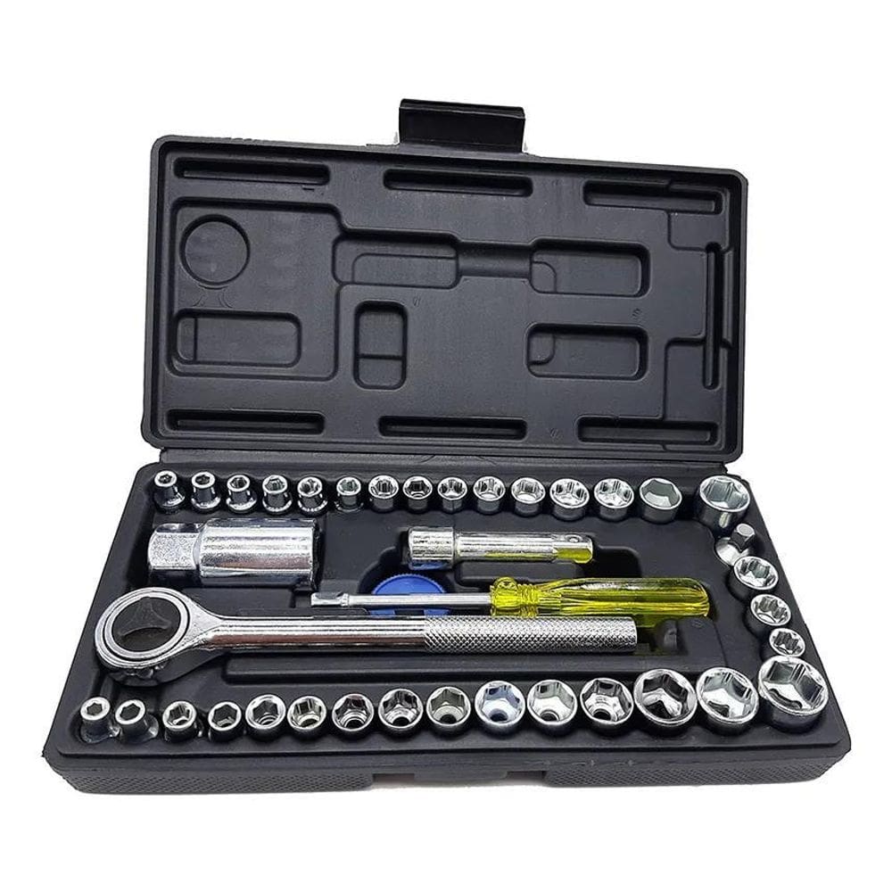 Chave Soquete Catraca Jogo Catraca Pito Reversível 40 Peças.