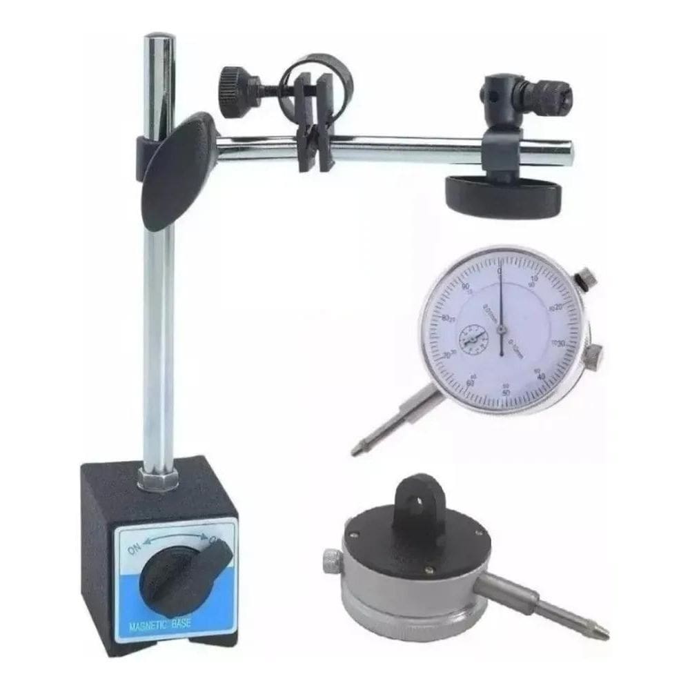 Base Magnética 60K Articulada C Suporte + Relógio Comparador