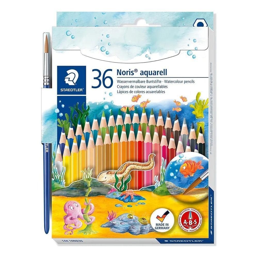 Lápis Cor Staedtler Noris Club Aquarela Pincel 36 Cores