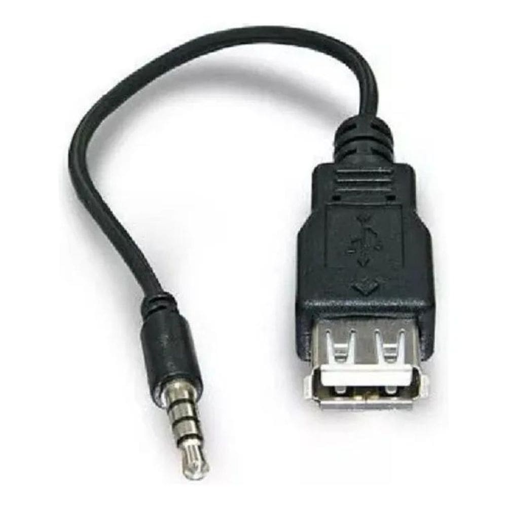 Cabo Adaptador Plug P2 X Usb Femea Pendrive Som Carro 15Cm