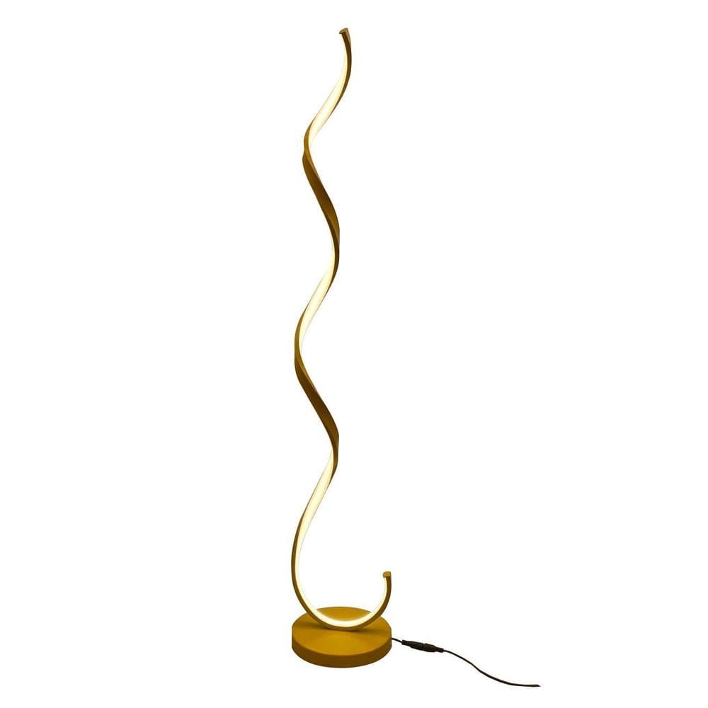 Luminária De Chão 30W Espiral Moderna Dourado
